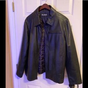 Wilson’s Leather Men’s Large | Dark Brown Moto‑Style Jacket | Genuine Leather